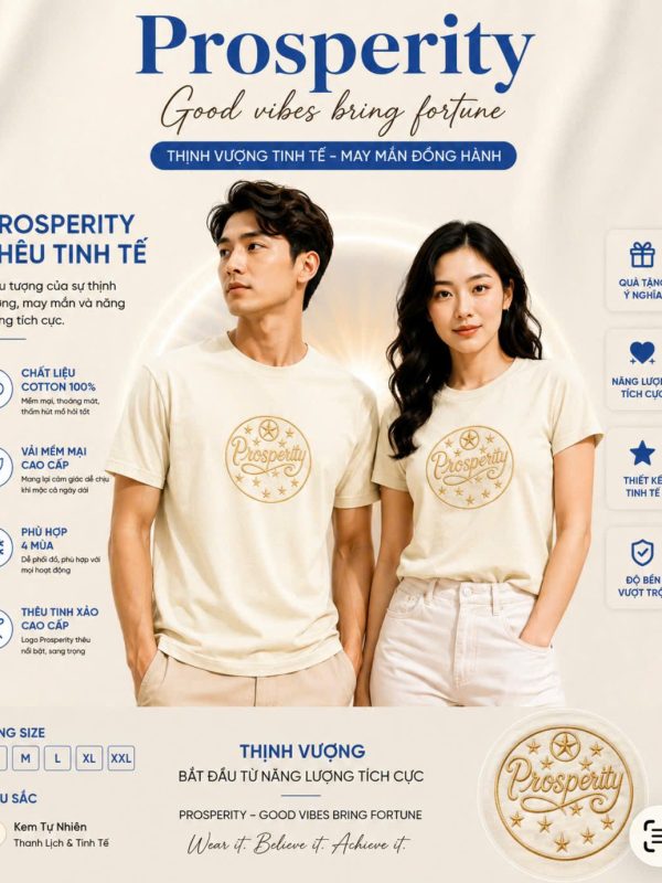 Áo thun thêu hình Ovan Prosperity